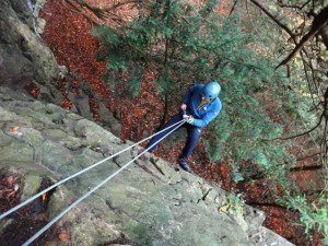 Paul abseiling under his own steam